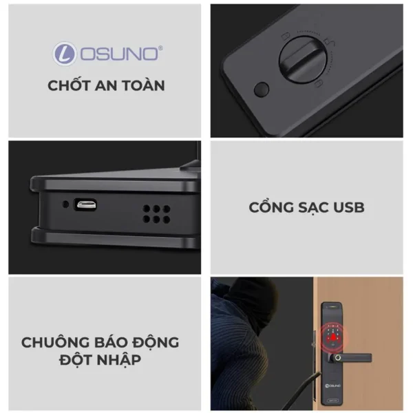 Khóa Vân Tay Tích Hợp Màn Hình Chống Trộm OSN-3366 - Ảnh 13