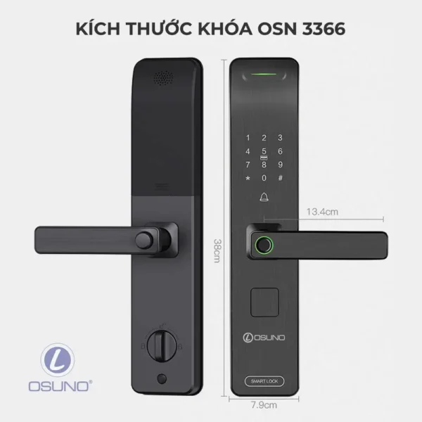 Khóa Vân Tay Tích Hợp Màn Hình Chống Trộm OSN-3366 - Ảnh 3