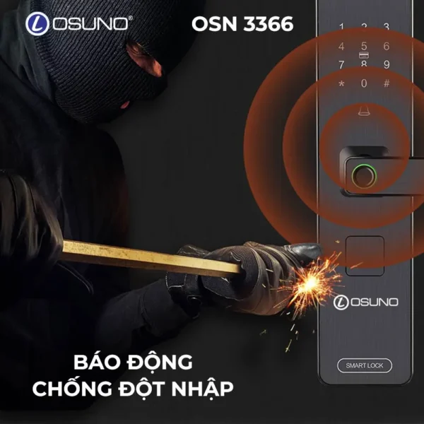 Khóa Vân Tay Tích Hợp Màn Hình Chống Trộm OSN-3366 - Ảnh 4