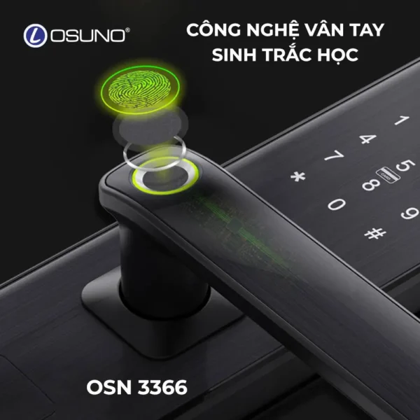 Khóa Vân Tay Tích Hợp Màn Hình Chống Trộm OSN-3366 - Ảnh 5
